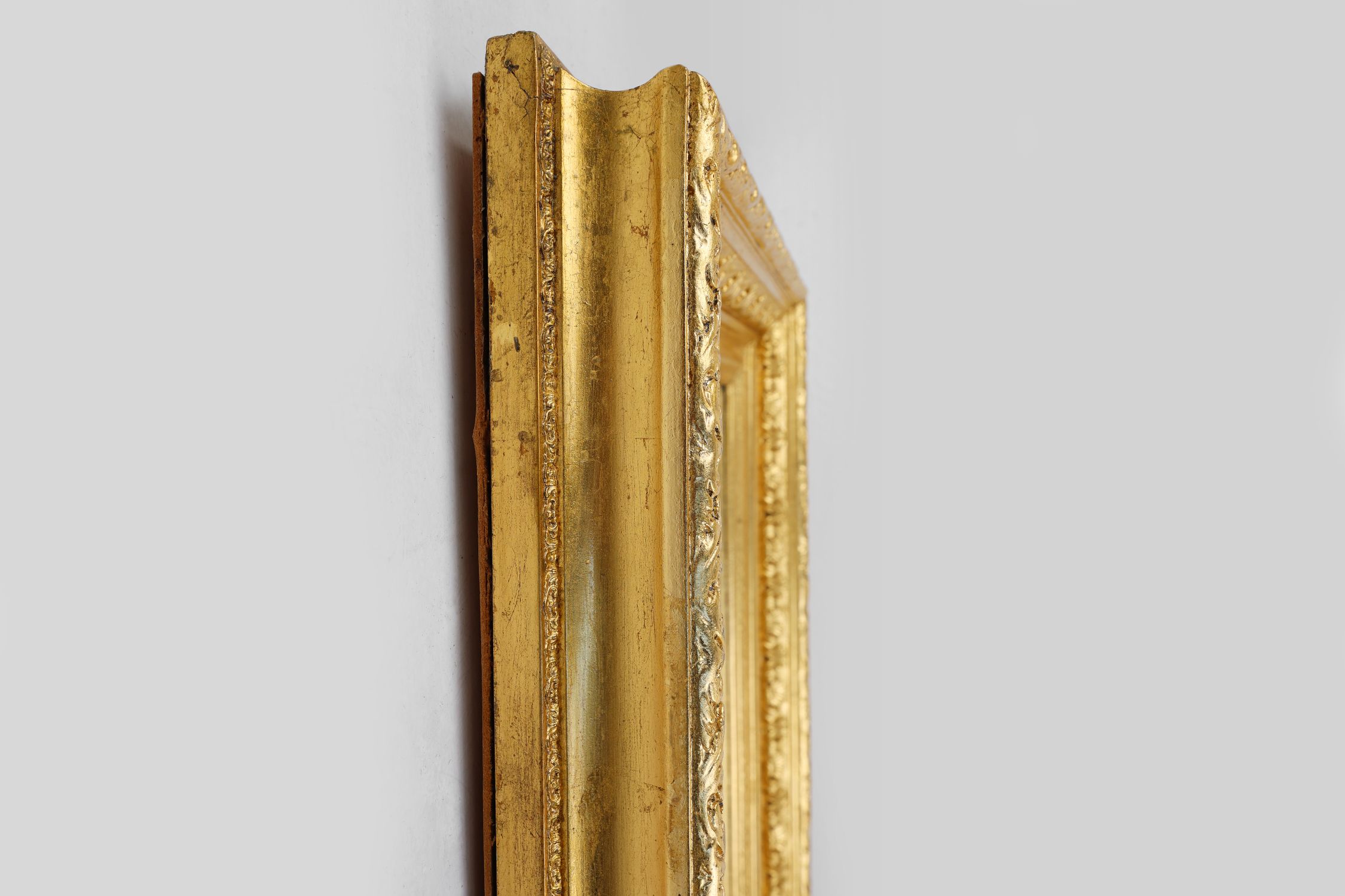 Baroque gilt facet cut wall mirror in wood, France 1850thumbnail